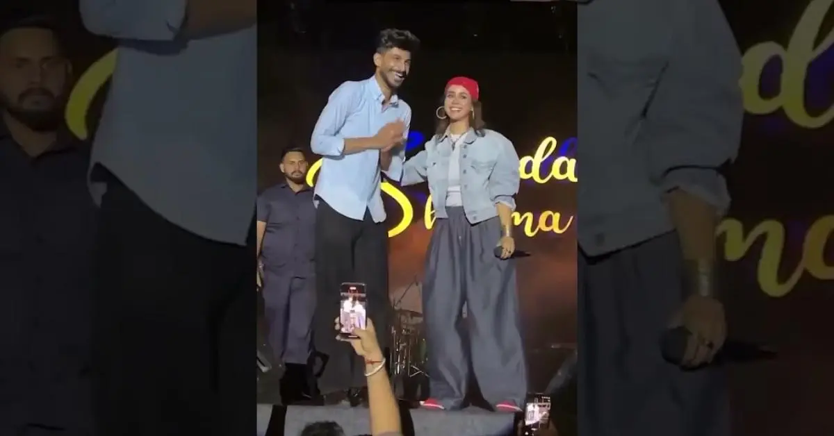 Sunanda Sharma hugged a fan