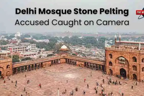 Delhi Mosque Stone Pelting Accused Caught on Camera