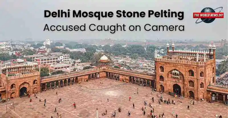 Delhi Mosque Stone Pelting Accused Caught on Camera